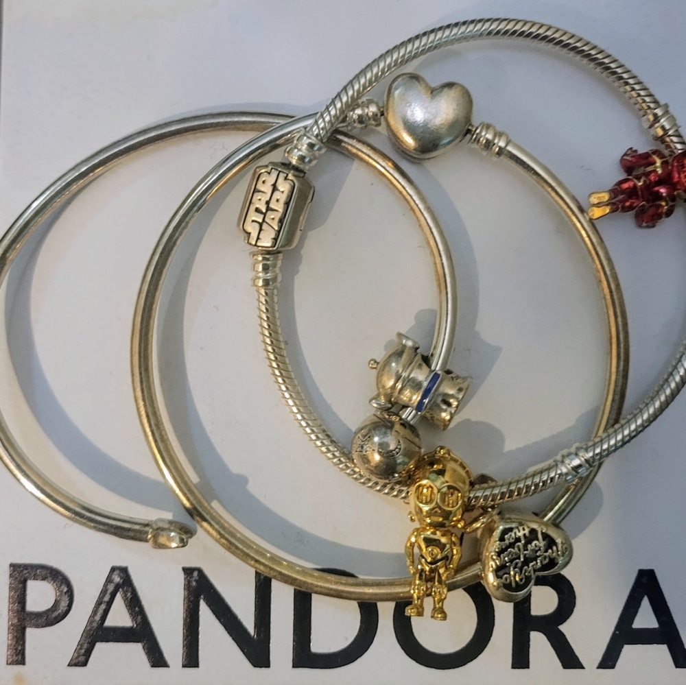 ✨ Pandora Bracelets Lot + Harry Potter Necklace ✨